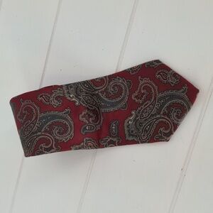Christian Dior Men's Silk Tie Paisley Red